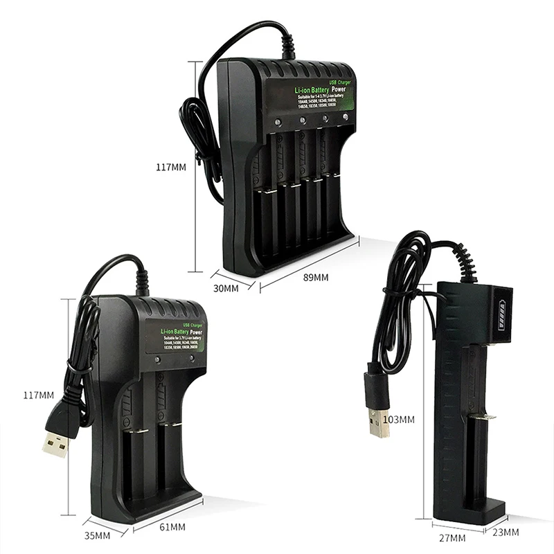 Smart USB Li-ion 18650 Battery Charger Portable Power Charging 4.2V 14500 16340 16650 14650 18350 18650 Lithium Battery Chargers