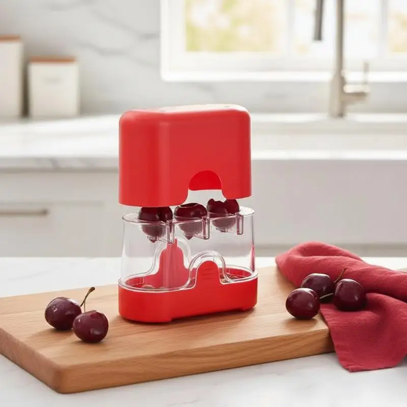 Cherry Pitter Multi Slot Design One Press Fast Removal Tool BPA Free for Home Kitchen Baking Jam Making