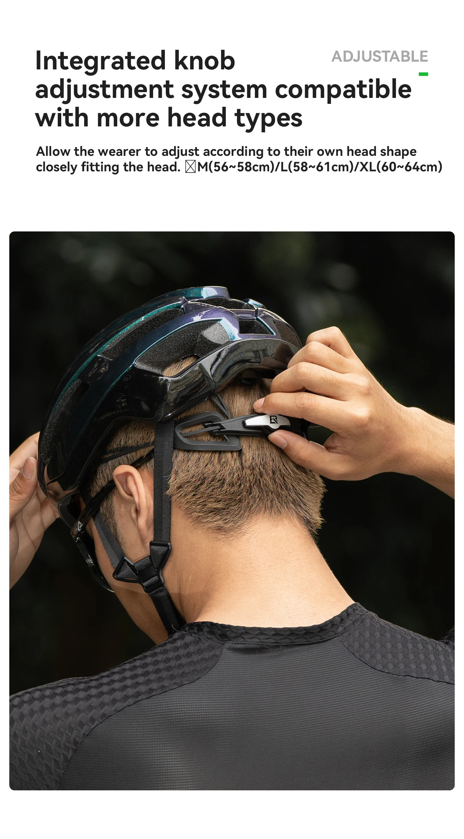 ROCKBROS Fahrradhelm ultraleicht atmungsaktiv integrierter Helm verstellbar mit Magnetverschluss Kopfschutz beim Radfahren Sicherheitshelm – Detail 10