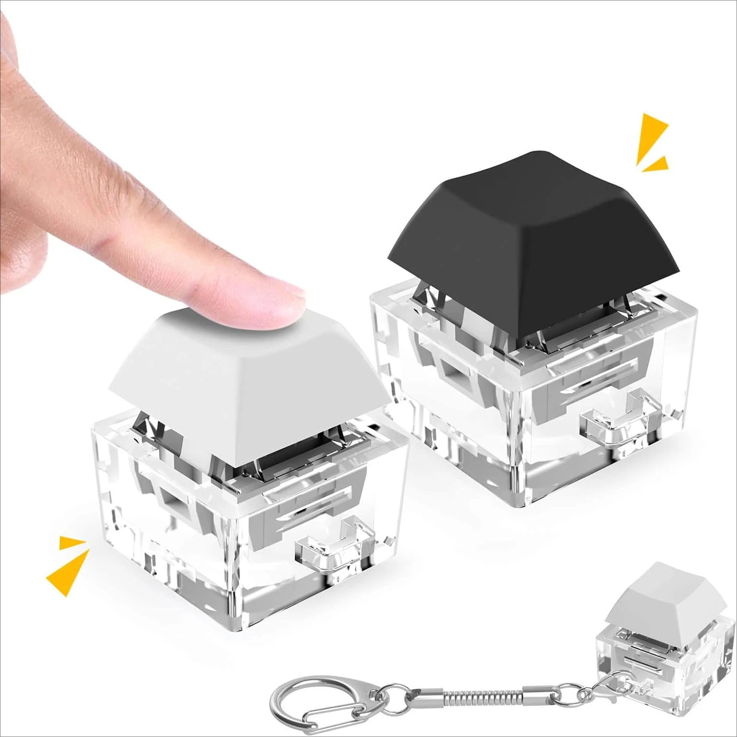 

Key Switch Keychain Shaft Tester Mechanical Keyboard Fidget Button Fidget Button Finger Toys Relief Stress Gifts For Adults