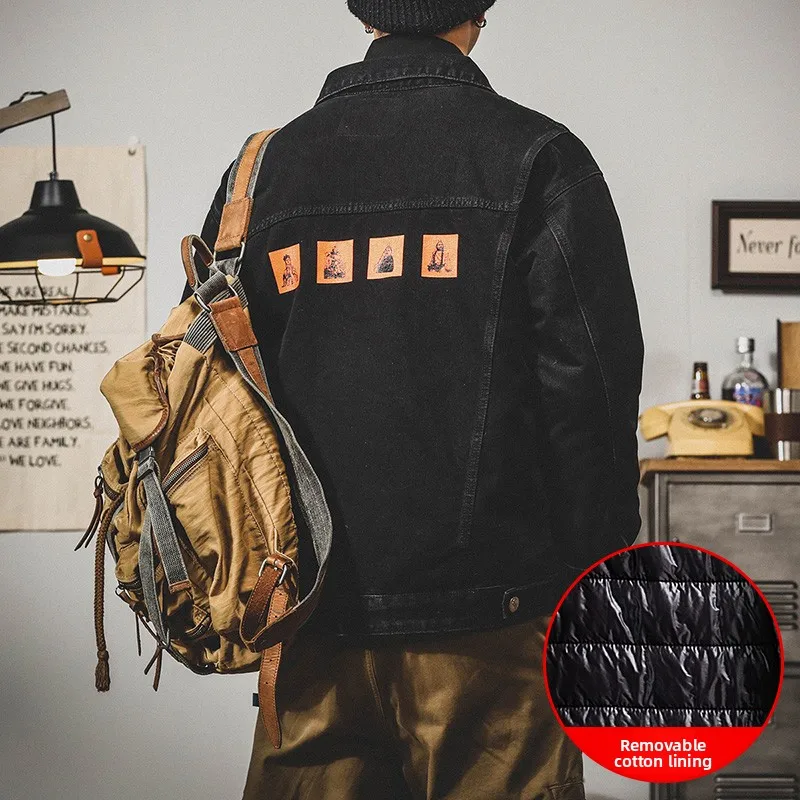 

Мужская джинсовая куртка в стиле ретро в американском стиле Bla, весенне-осенняя свободная повседневная брендовая мужская осенняя повседневная куртка, молодежная модная одежда