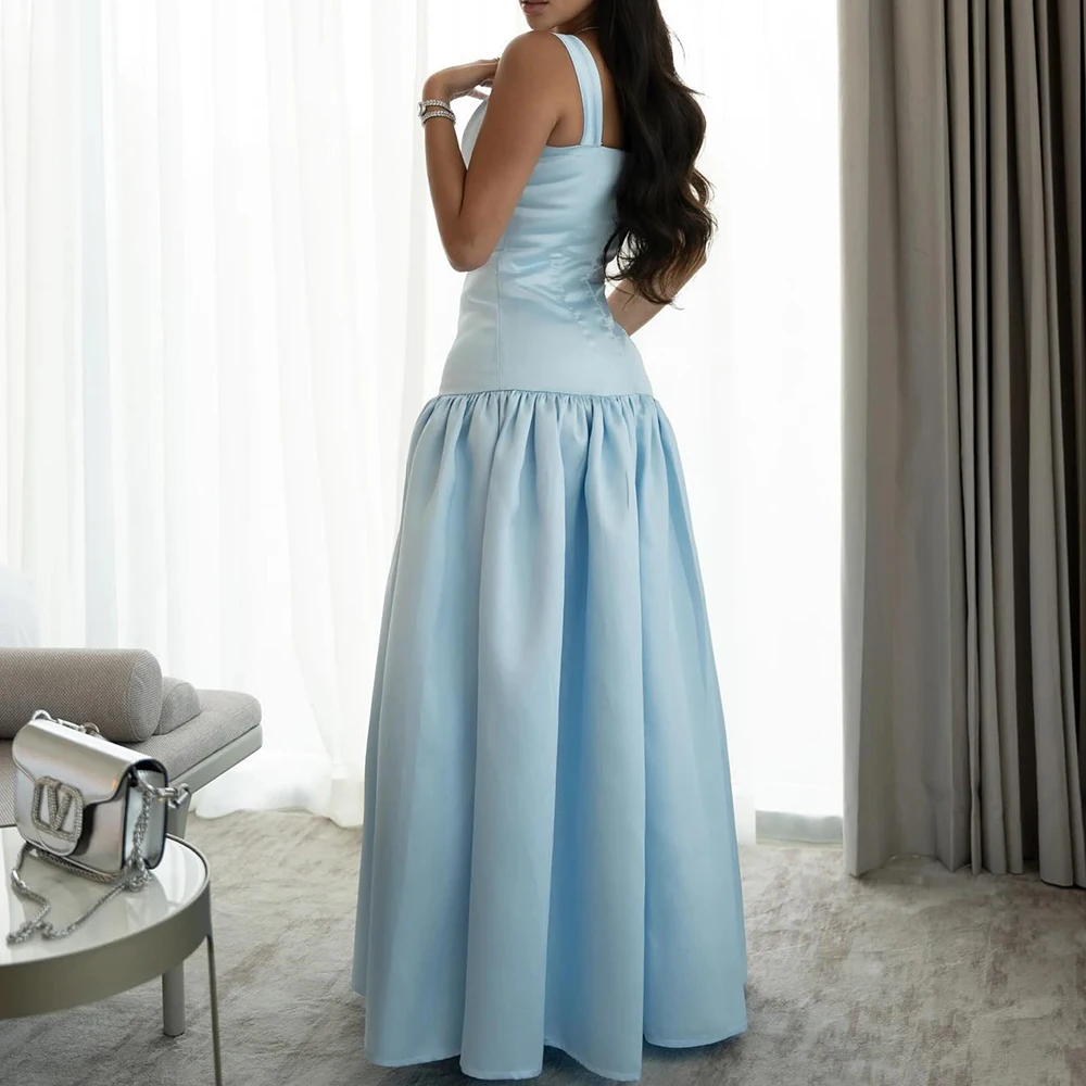 Customized Classic A-Line Floor Length Strapless Spaghetti Straps Jersey Sleeveless Evening Dress Elegant vestidos para mujer