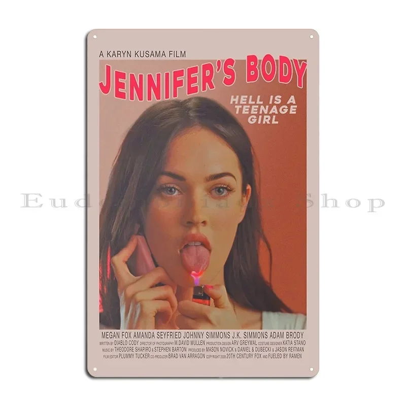 Jennifer S Body Hell Is A Teenage Girl Metal Plaque Poster Living Room Cinema Customized Vintage Garage Tin Sign Poster