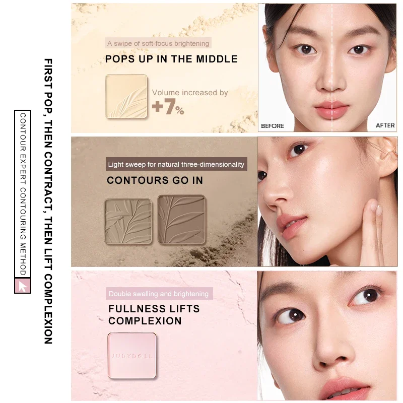 Judydoll Highlight Contouring Palette Umfassende Contour Palette Matte Highlight Brightening Expansion Facial Nose Shadow