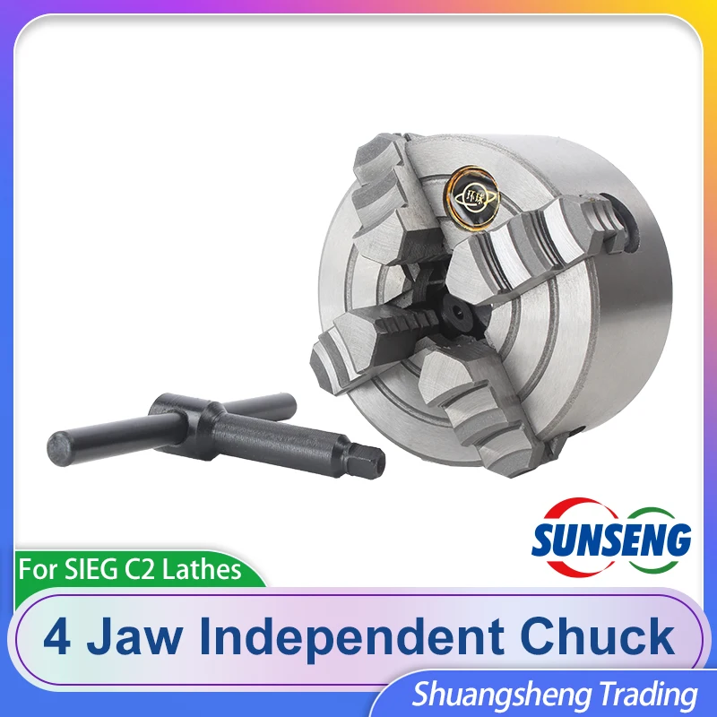 4-Jaw Independent Chuck/Global K72-80 4 jaw chuck/80MM lathe chuck/SIEG S/N:10010 C2/C3/CJ0618