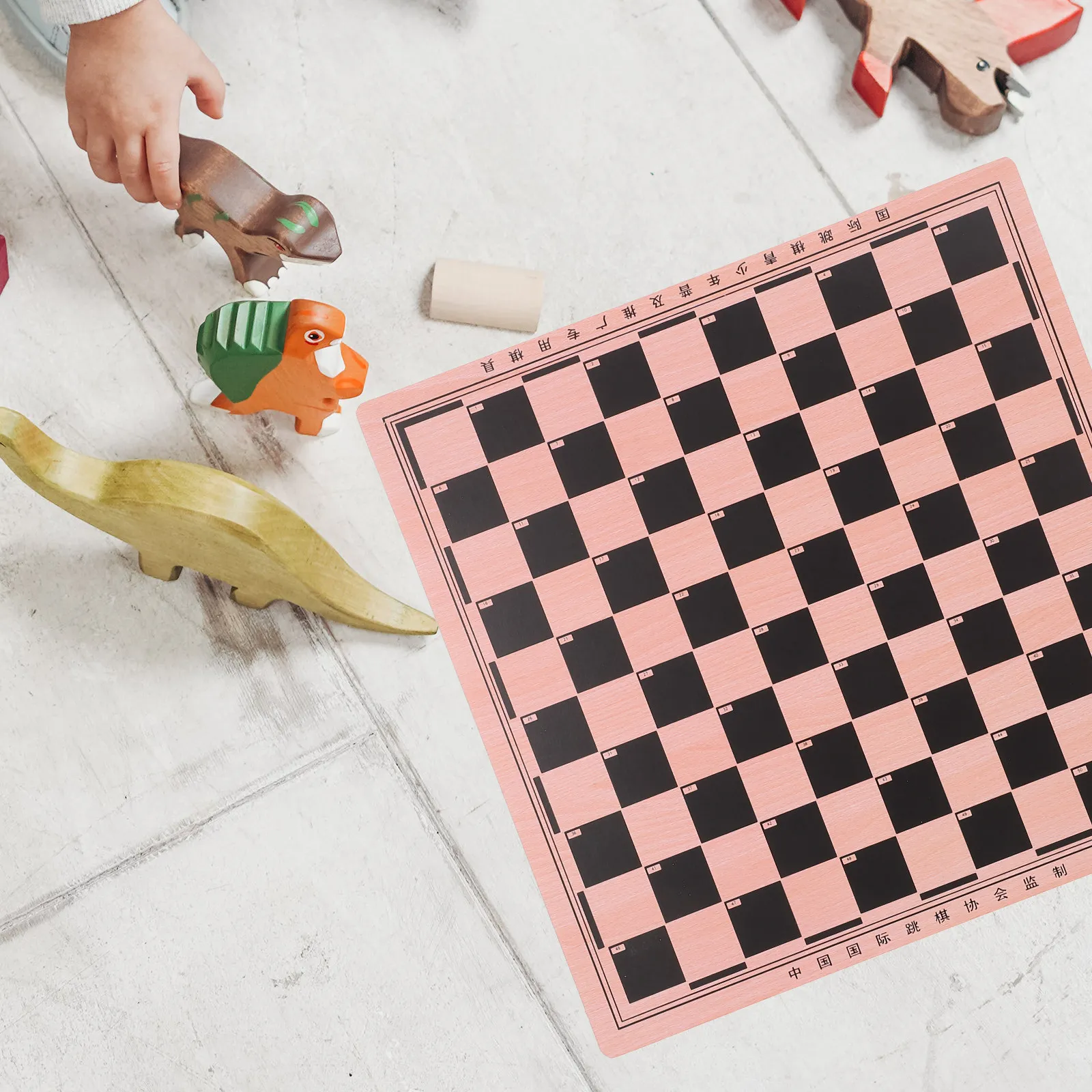 Wooden Portable Checkerboard Chess Board Household Checkerboard for Casual Competitive Play Tabletop Gaming Elegant