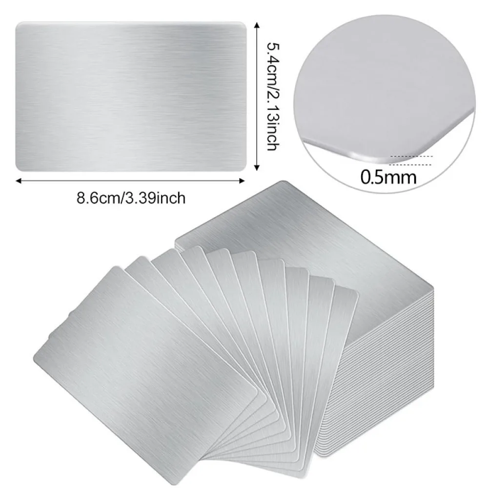 Blank Stainless Steel Card Brushed Metal Tag For Engraving Custom Logo VIP Membership Sign Waterproof Durable Nameplate
