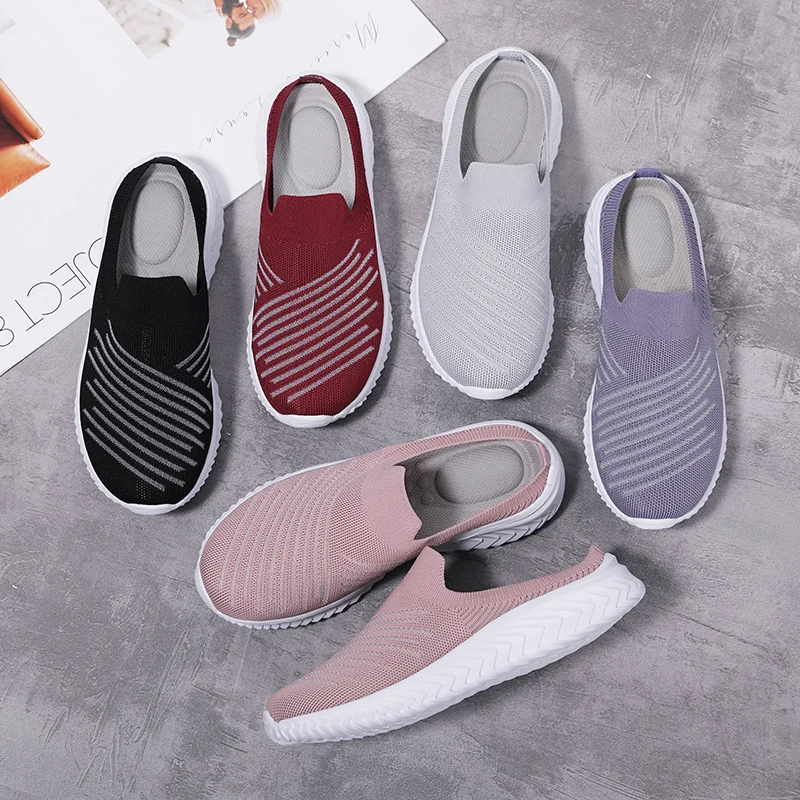 STRONGSHEN Women Slippers Mesh Sandals Women Casual Shoes Zapatillas De Mujer Lightweight Half Slippers Ladies Walking Shoes