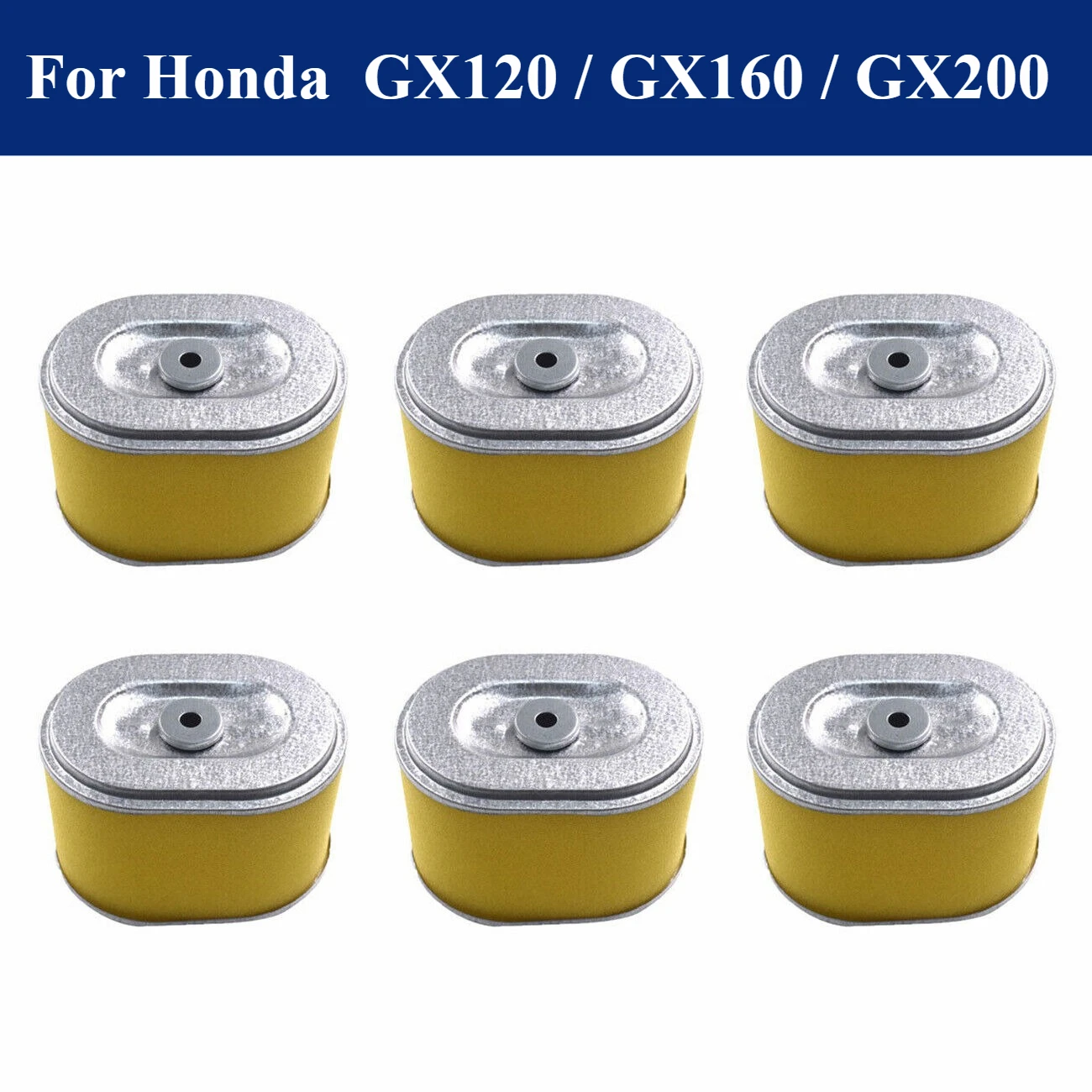6Pcs Air Filter Fit For Honda 17210-Z4M-821 17210-ZE1-517 GX120 GX160 GX200 5.5HP 6.5HP