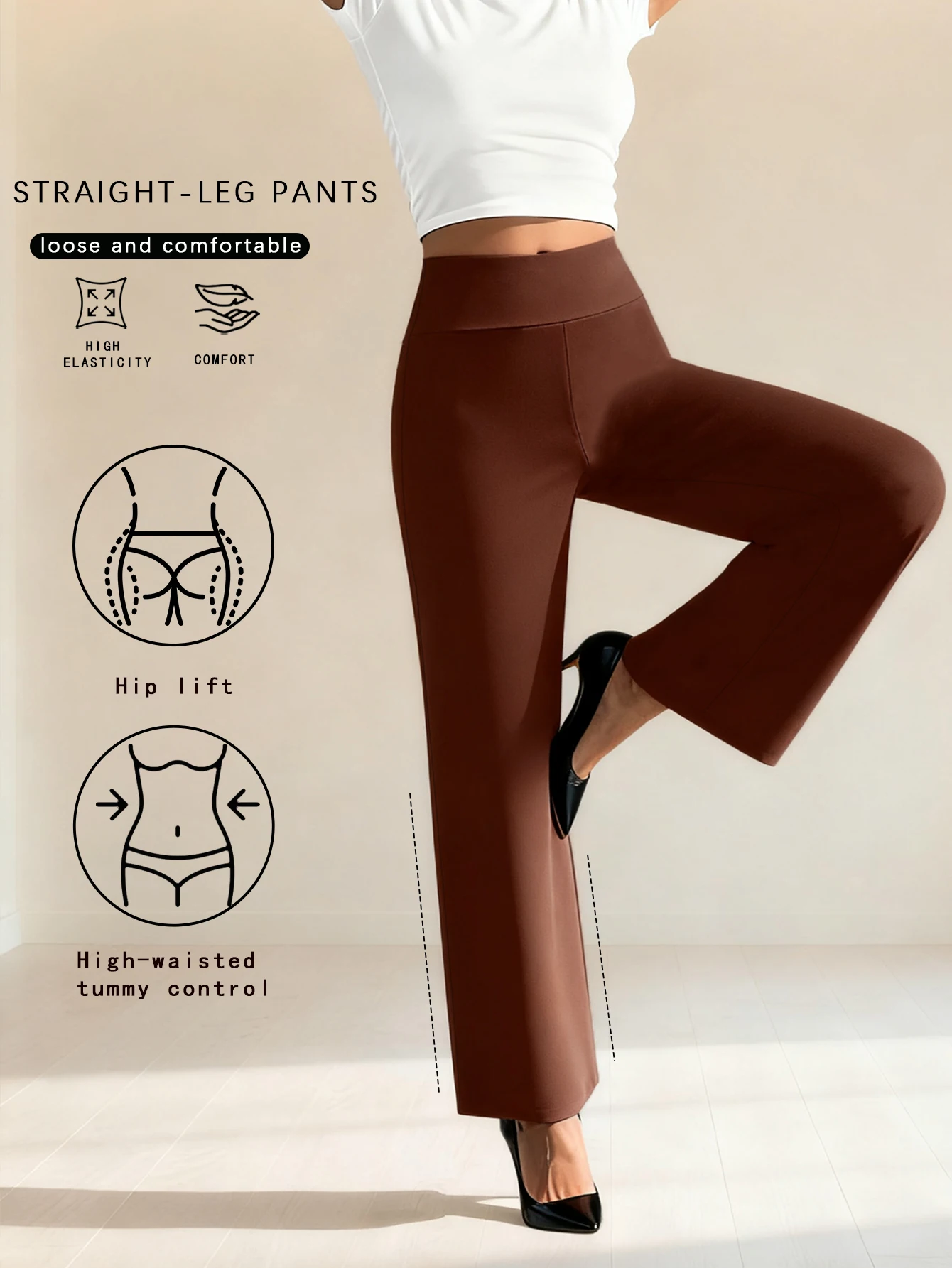 سراويل ضيقة للسيدات، سراويل واسعة الساق عالية الخصر، سراويل ضيقة للربيع/الصيف، سراويل فضفاضة بمقاس قياسي، سراويل رياضية كاجوال رمادية