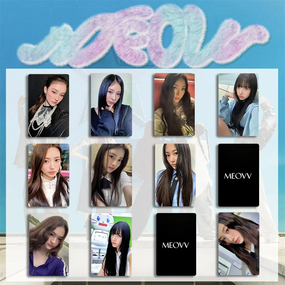 

Kpop MEOVV Photocard Single MEOW Postcard Album LOMO Card Two Sides Selfie-cards Anna Narin Gawon Sooin Fans Collect Gift Cards