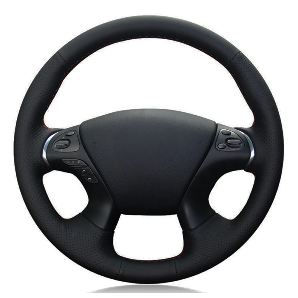 

Car Steering Wheel Cover DIY Hand-Stitched Soft Black Artificial Leather For Nissan Murano 2015-2019 Pathfinder 2012-2019