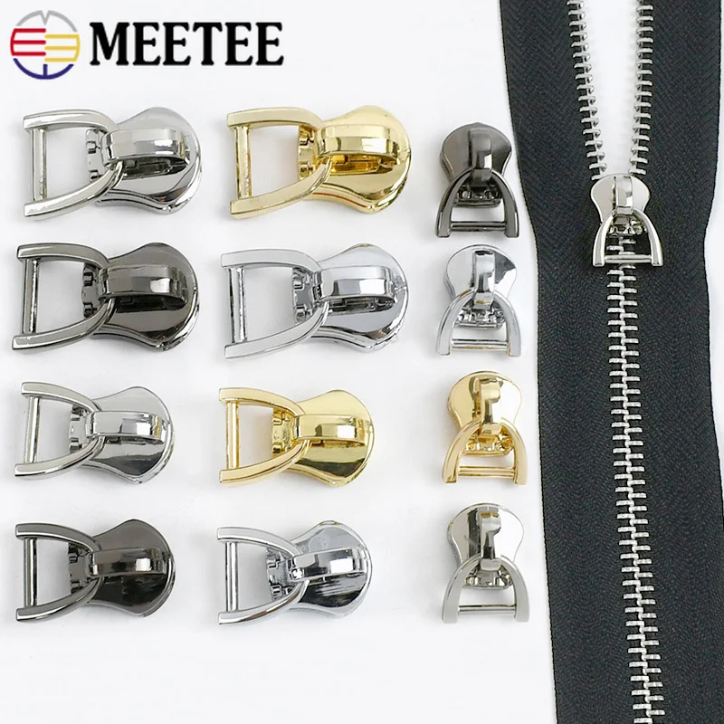 

5/10Pcs 3# 5# 8# 10# Metal Zipper Slider Puller Zippers Closure Bag Pocket Replacement Zip Repair Kit DIY Sewing Accessories