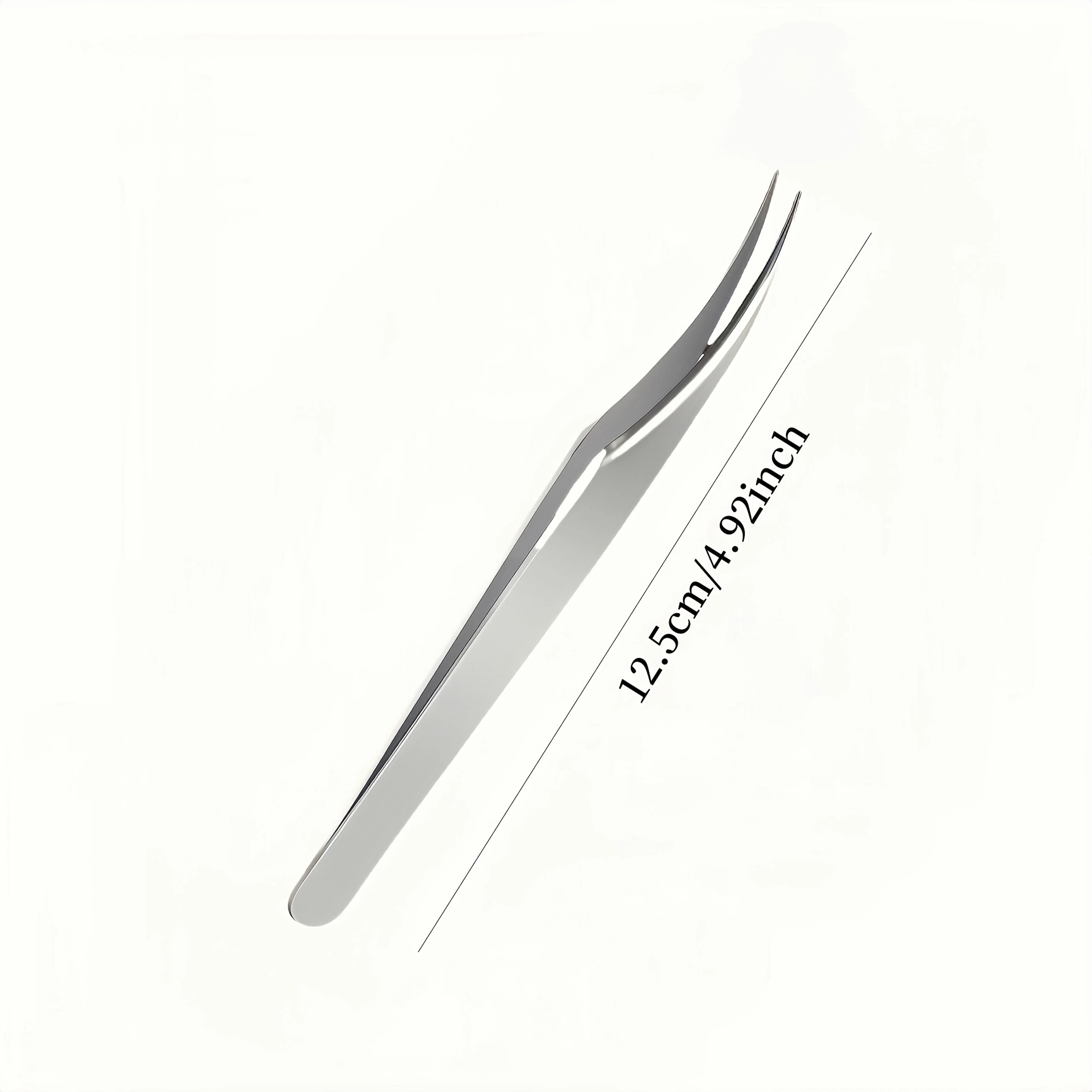 عالية الدقة الفولاذ المقاوم للصدأ فضي ملاقط رمش الحاجب ماكياج أداة مع مكافحة ساكنة منحني تصميم مستقيم لاش قبضة