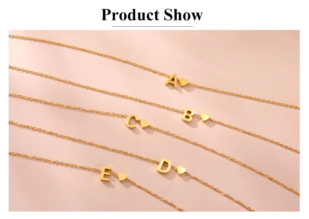 Cazador Anfangsbuchstabe Mini Herz Anhänger Halskette für Frauen Edelstahl A-Z Alphabet Halsband Kette Schmuck Valentinstag Geschenk – Detail 7