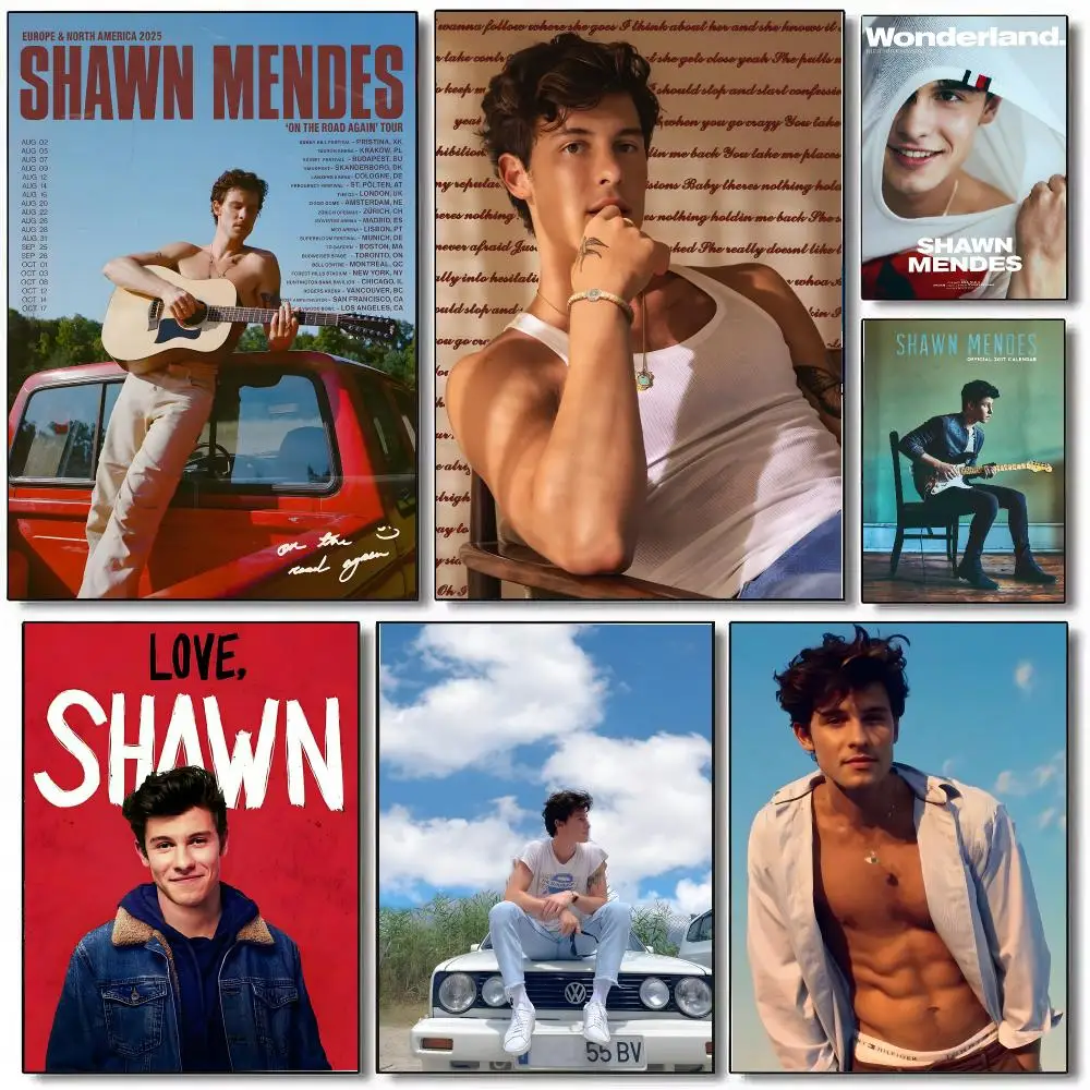 S-Shawn Mendes Poster Wall Art Print Art Suitable For Living Room Bedroom Bar Parlor Home Decoration Gift