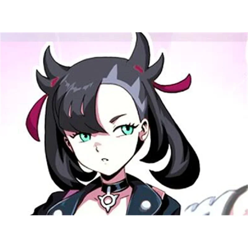 s;3'c\5/b'Anime Game Sword/Shield Cosplay Hero Marnie Wig High-temperature Fiber Black Hair With Two Ponytails+free ha3'f,6\b;8/ view 5