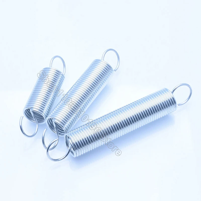 0.6mm Galvanized Extension Spring Open S Hook Tension Spring Pullback Spring Zinc Plated Expanding Stretching Spring OD 5/6/7mm