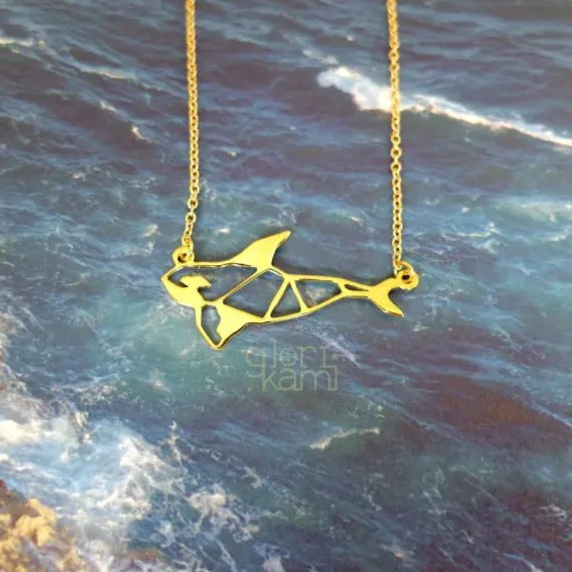 Origami Orca Whale Necklace
