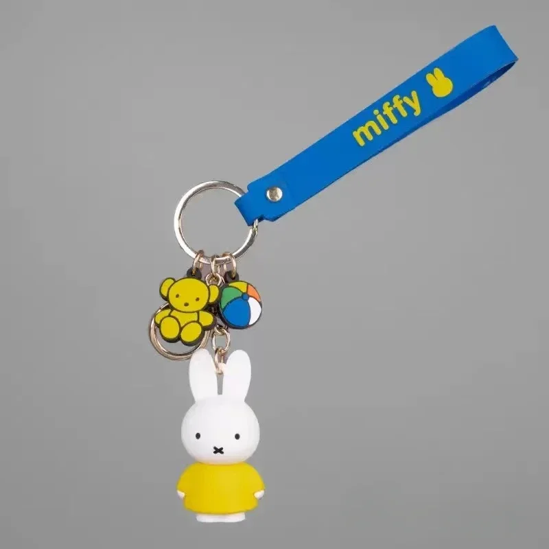 Cartoon Anime Lovely Kawaii Miffy Rabbit Doll Originality Automobile Keychain Schoolbag Pendant Lovers Small Gifts PVC