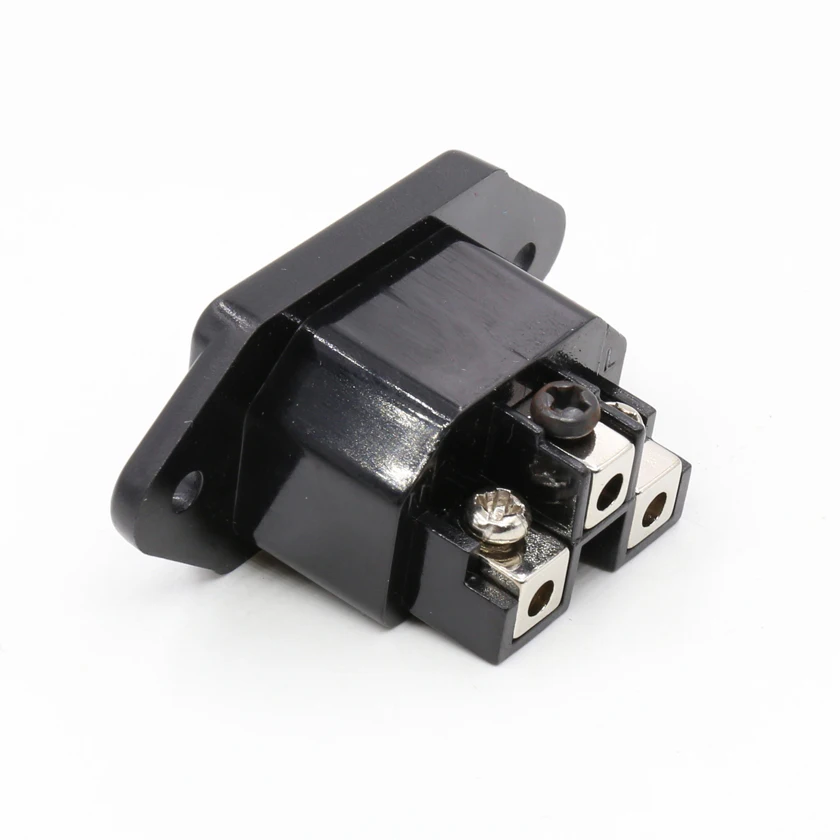 ชิ้น FI-07(G) 24K ทอง/โรเดียมชุบ IEC ซ็อกเก็ต Mains Power Inlet SOCKET ชายแผง ENTRY Plug