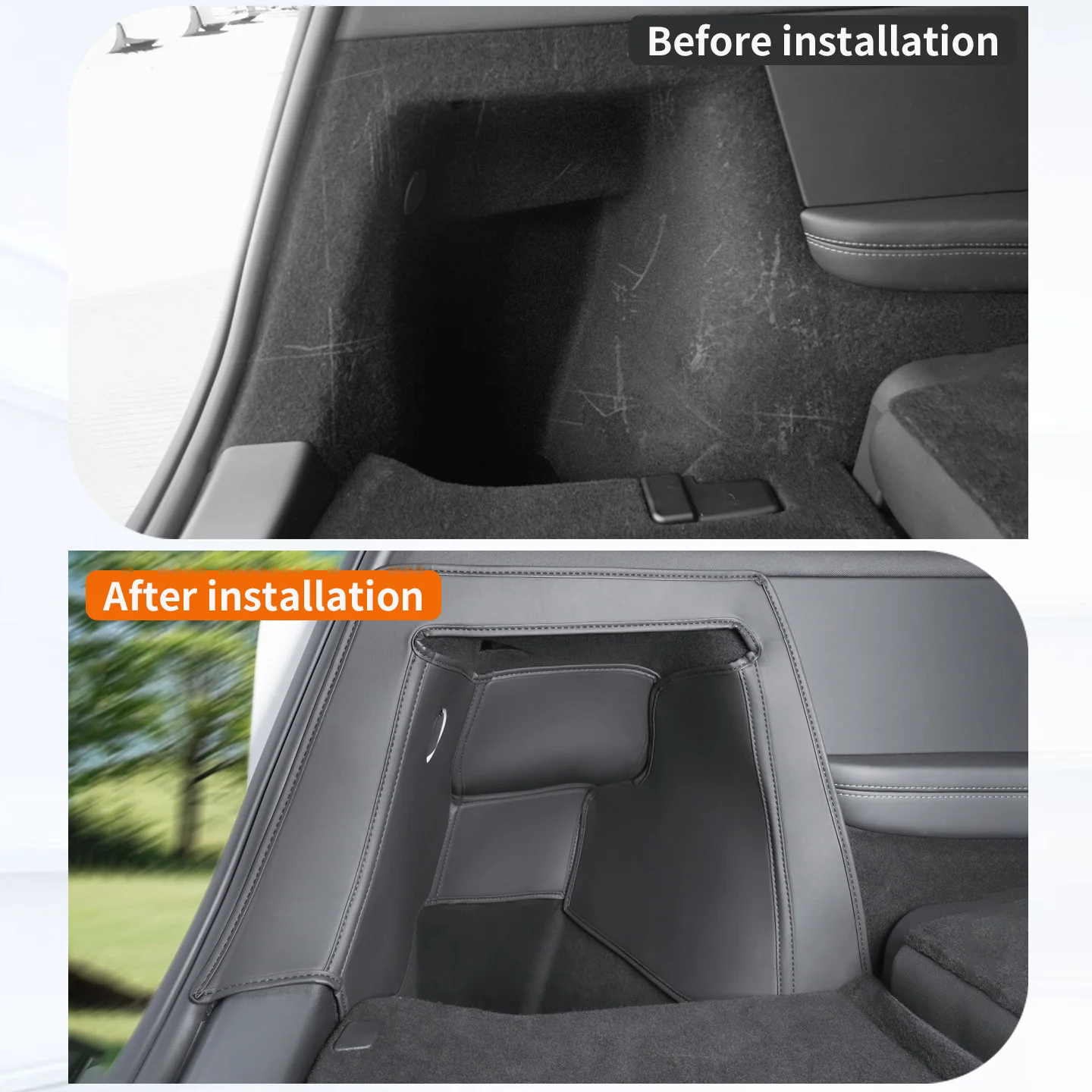 Suitable for Tesla 6-seater Model YL Trunk Protective Pads on Both Sides, Dirt Resistant and Wear-Resistant Interior Products