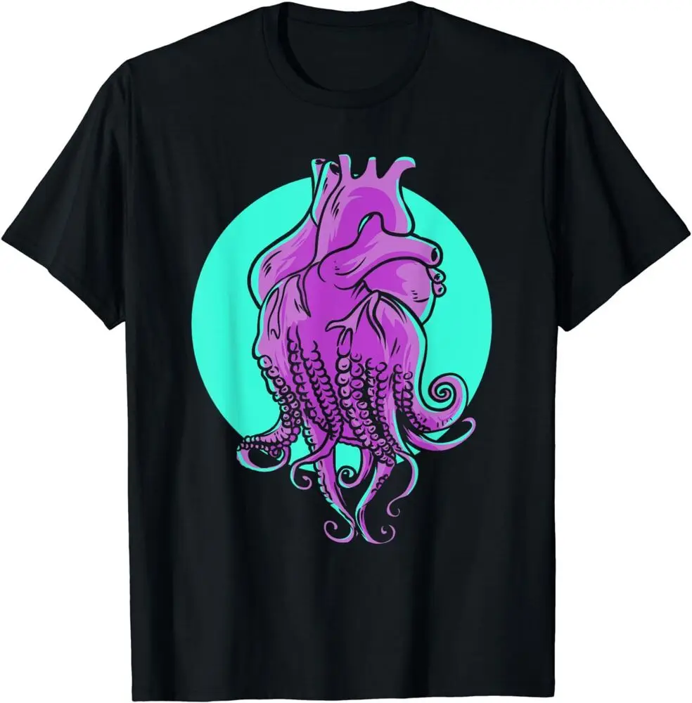 Octopus Tentacles Anatomical Heart Cardiologist  Expert T-ShirtAnime Pattern Clothing Y2K SummerAnime Graphic T-shirts for