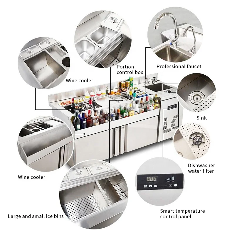 Refrigerated for Shop Kitchen Equipment bar Bartender Workbench