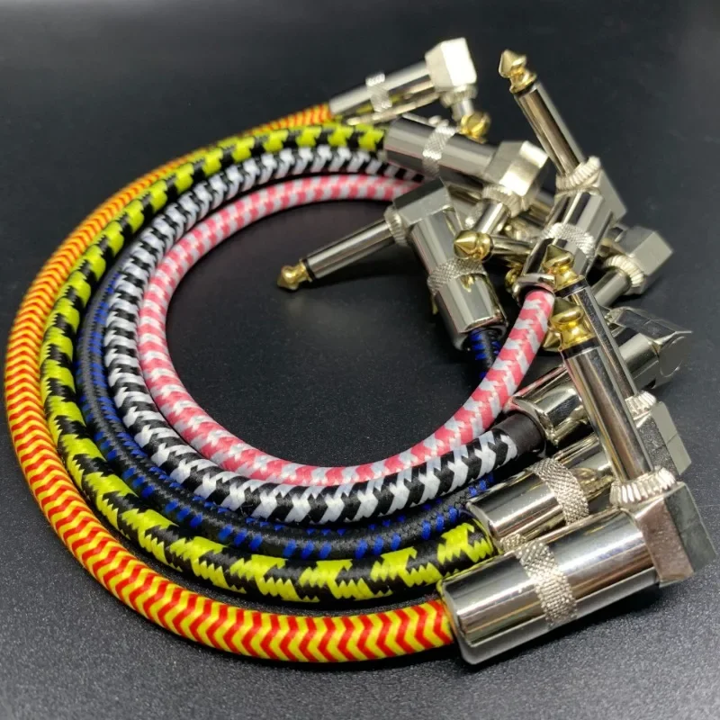 Guitar Effects Connection Cable 6.35 Monoblock Effects Connection Cable Shielded Monoblock Cable 15-30 Cm Square Head Weaving