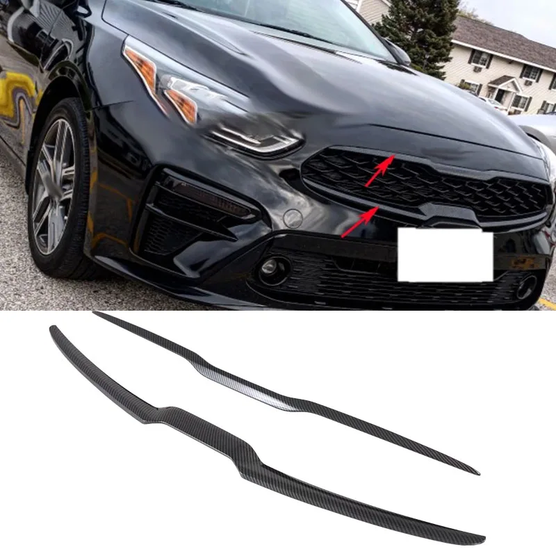 

Для Kia Forte Cerato K3 2019 2020, передняя центральная решетка, крышка, молдинг, отделка из углеродного волокна, внешние аксессуары, Стайлинг автомобиля