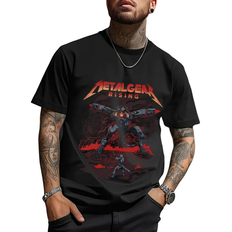 

Heavy Metal Rising Metal Gear Solid Kojima videogame Gift t shirt 100% cotton MGS printed Graphic clothes All size tops S-6XL