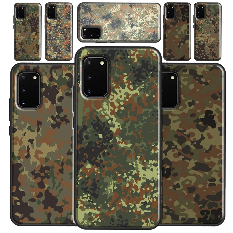 Etui Flecktarn Camouflage Camo Case dla Samsung Galaxy S22 S21 S23 Ultra Note 20 S8 S9 S10 Note 10 Plus S20 FE Back Cover