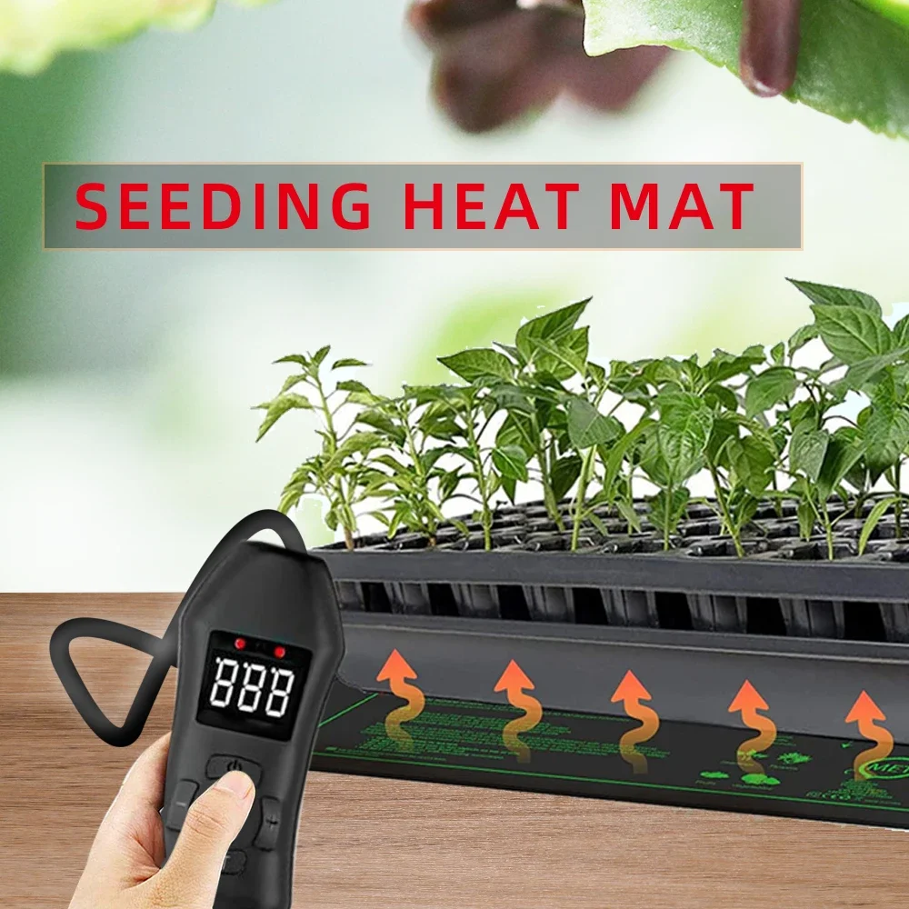 50W EU-US/UK/AU Adjustable Thermostat Seedling Heating Mat Plants Nursery Warm Pad for Indoor Seed Starter Germination Grow Heat