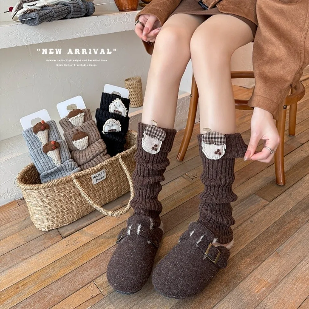 New Thickened Leg Warmers for Girls Knitted Lolita Pile Sock Comfortable Breathable Boot Covers Autumn and Winter