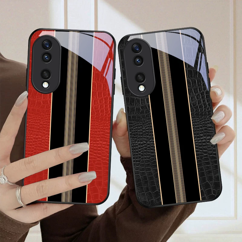 Crocodile skin texture For Honor Magic 4 5 6 Pro 7 X6 X9c X9 X6b X8 X9b X5b X8b 30 Pro+ 50 Pro 70 90 200 Lite Glass Phone Case view 6