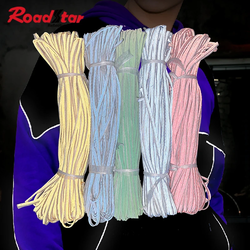 Roadstar Reflective Ribbon Edge Sewing Ribbon Cord Rope for Sheets Sofa Curtains Hats Clothes Various Fabric Sewing DIY