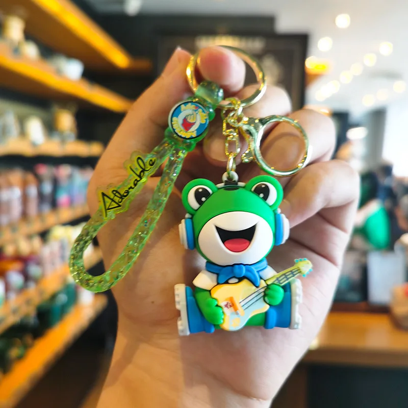 Music Frog Keychain Weaving Cute Doll Creative Bag Cartoon Jewelry Gift view 4