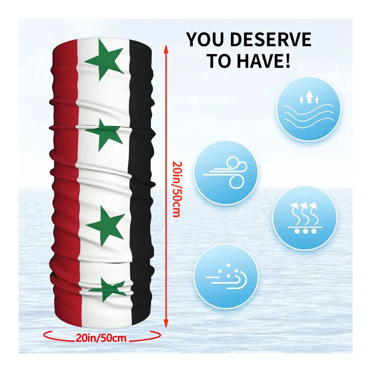 Syrian Flag Gifts, Masks, Stickers & Products (GF) Scarf Neckerchief Neck Face Mask Polyester