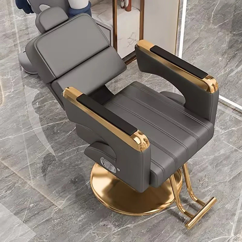 Luxury Personalized Chair Barber Classic Hydraulic Reclining Release Salon Chair Leg Rest Professional Barberia Furniture