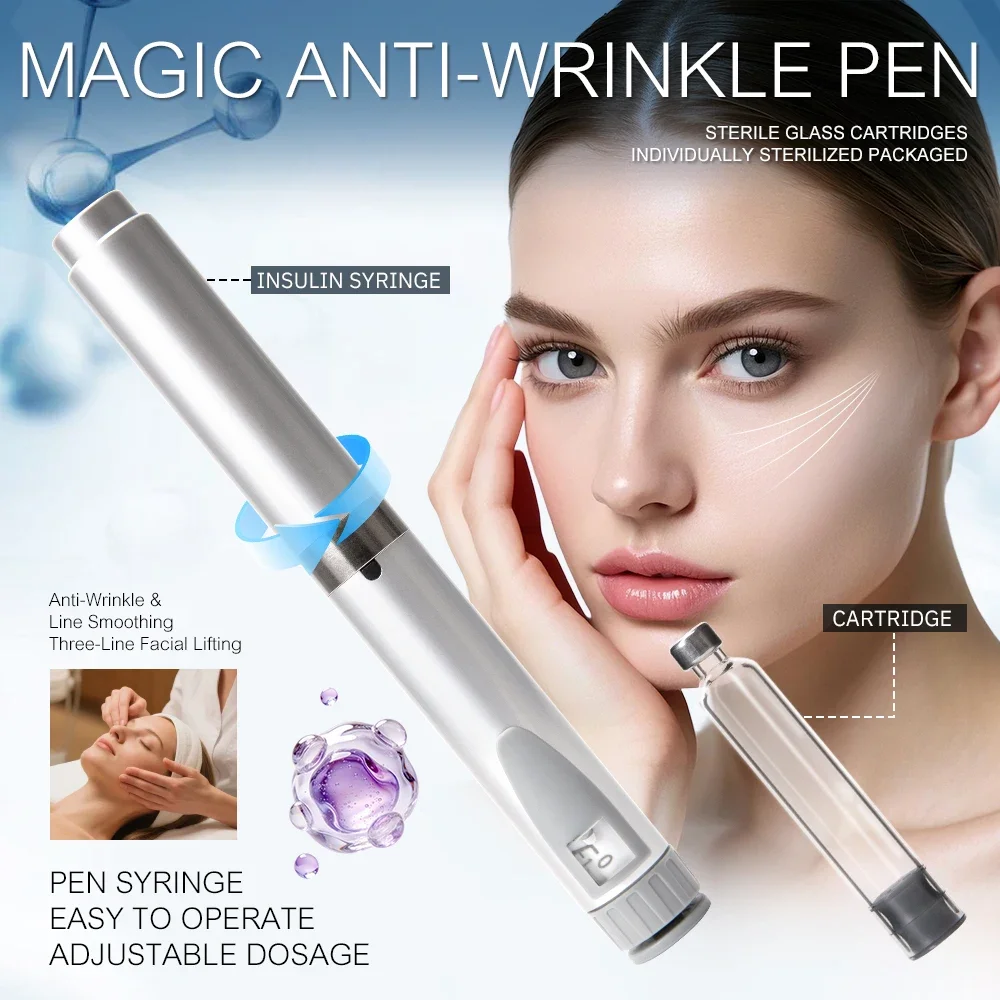 Reusable Metal V2 Injection Pen Adjustable 60IU Dose Injector Durable 3ml Cartridge Compatible Syringe Pen for Insulin Injection