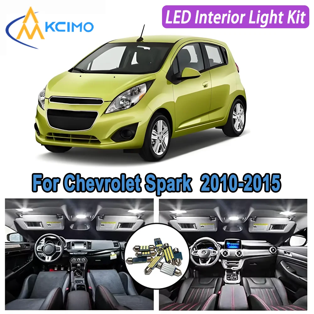 

For Chevrolet Spark (2010-2015) Premium Bright LED Interior Dome Map Trunk Light Kit Car Led Lamps Canbus Car LED Lights Canbus