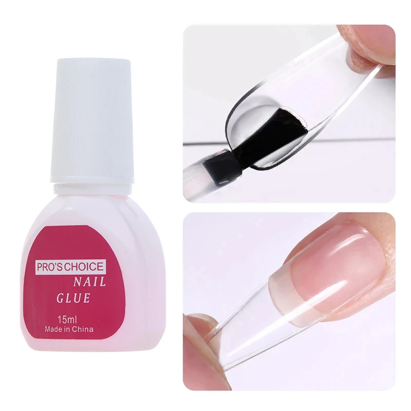 15ml 3S Fast Drying Nail Glue For Nail Tips Super Strong Nail Art Accessories Manicure Tool Rhinestone Gel Glue With Brush