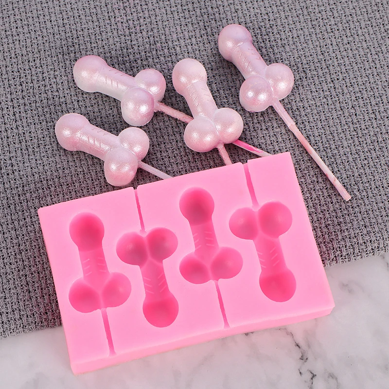 DIY Lollipop Baking Model Erotic Penis Lollipop Food Grade Silicone Molds Cake Decoration 3D Tools High Temperature Resistant