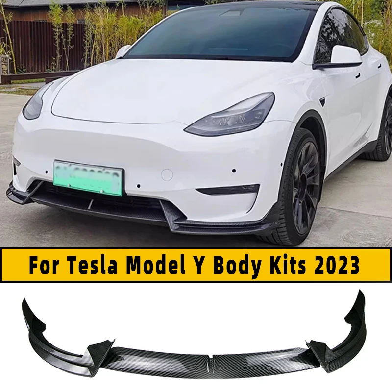 

For 2021 2022 2024 Tesla Model Y Deflector Front Bumper Lip Chin Guard Trim Styling Cover Modified Body Kit Diffuser Accessories