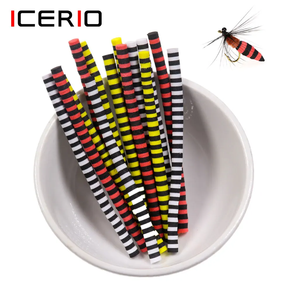 

ICERIO 4.6mm~5mm Fly Tying EVA Foam Parachute Post Dry Fly Body Cylinder Foam Rig Foam Sticks Hair Rig Floating Carp Fishing