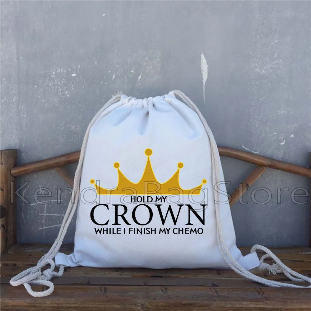 面白いギフト癌ファイター緊急スナックポーチプリントカジュアルキャンバス巾着バックパックスポーツジムヨガサックパックストリングバッグ