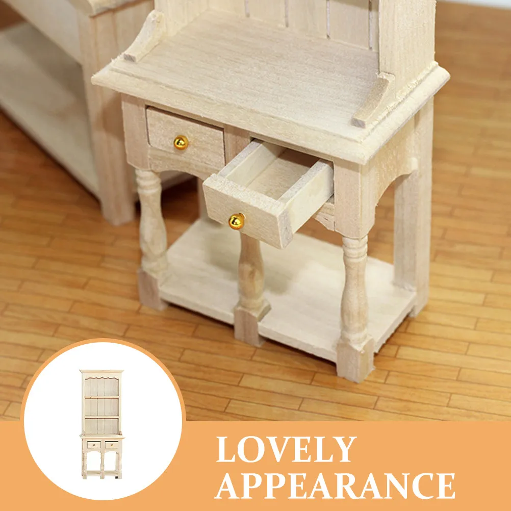 

Miniature Furniture Wooden Cabinet Mini House Accessory DIY Craft Decoration Small Living Room Cabinet Photo Prop Enhance Scene