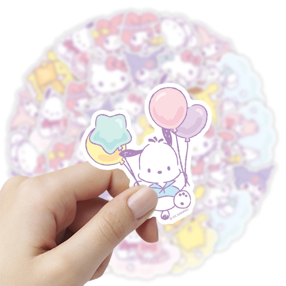 ملصقات أنيمي 10/30/50 لطيف سانريو الكرتون للأطفال Kawaii ملصق لعبة ديي الأمتعة الهاتف القصاصات Kuromi مرحبا كيتي الشارات