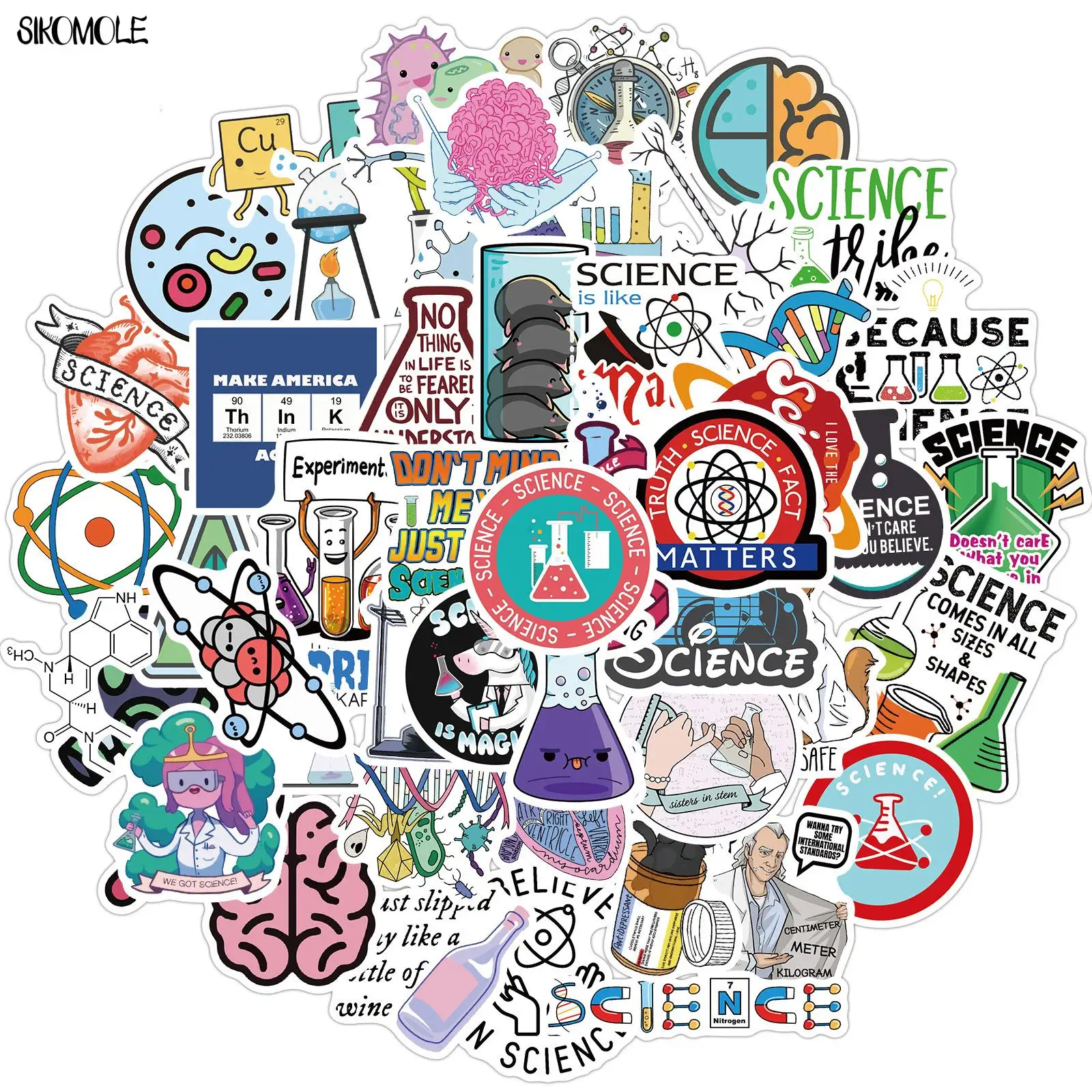 

10/30/50PCS Science Laboratory Chemical Programming Stickers Car Helmet DIY Bicycle Guitar Stationery Decals Graffiti Sticker F5