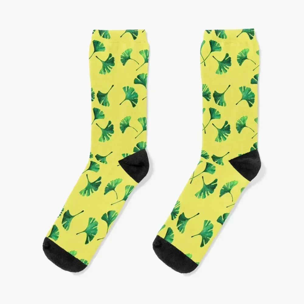 

Ginkgo Leaves Socks loose floral cycling happy Socks For Man Women's